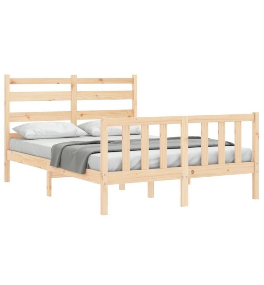 Cadre de lit avec tête de lit 140x190 cm bois massif