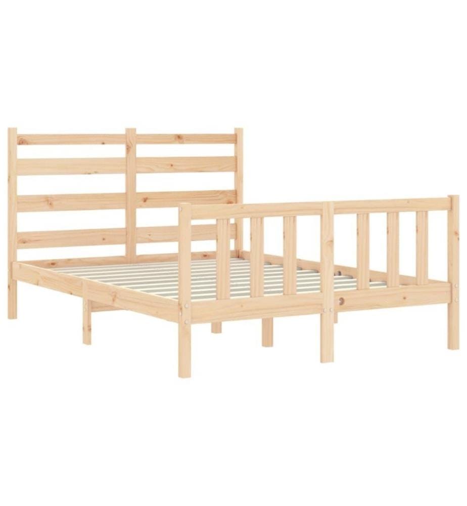 Cadre de lit avec tête de lit 140x190 cm bois massif