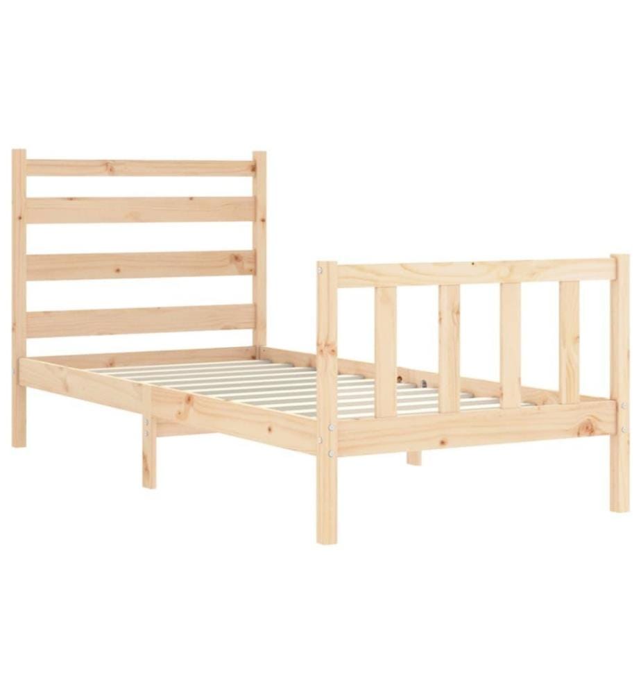 Massivholzbett mit Kopfteil 90x200 cm