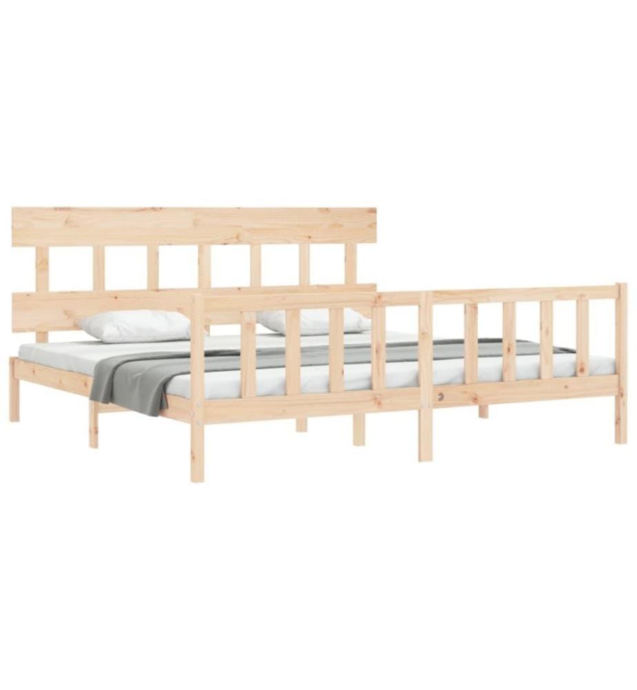 Cadre de lit avec tête de lit 200x200 cm bois massif