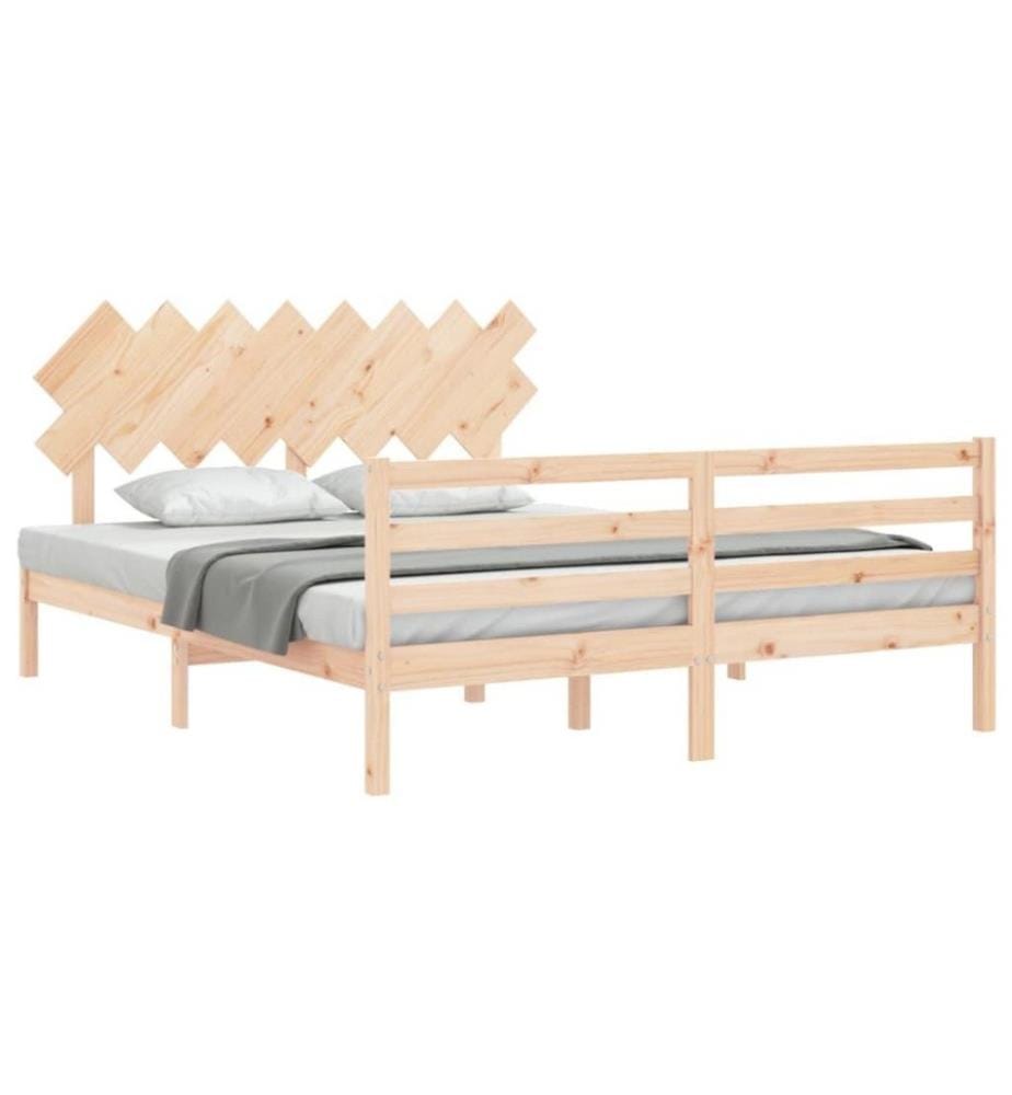 Cadre de lit avec tête de lit 160x200 cm bois massif