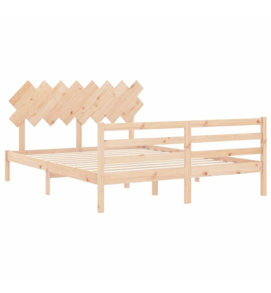 Cadre de lit avec tête de lit 160x200 cm bois massif