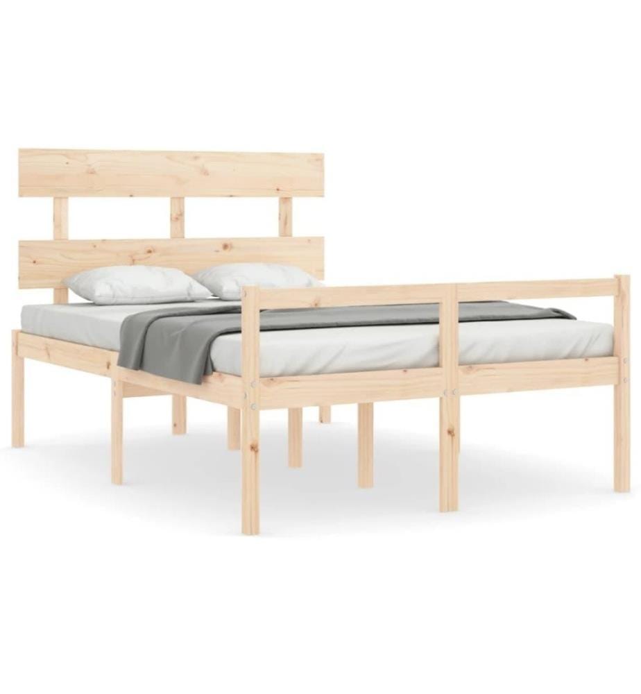 Cadre de lit avec tête de lit 140x190 cm bois massif