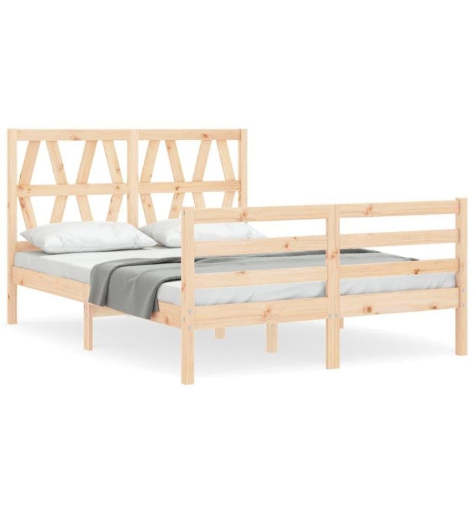 Massivholzbett mit Kopfteil 4FT Small Double