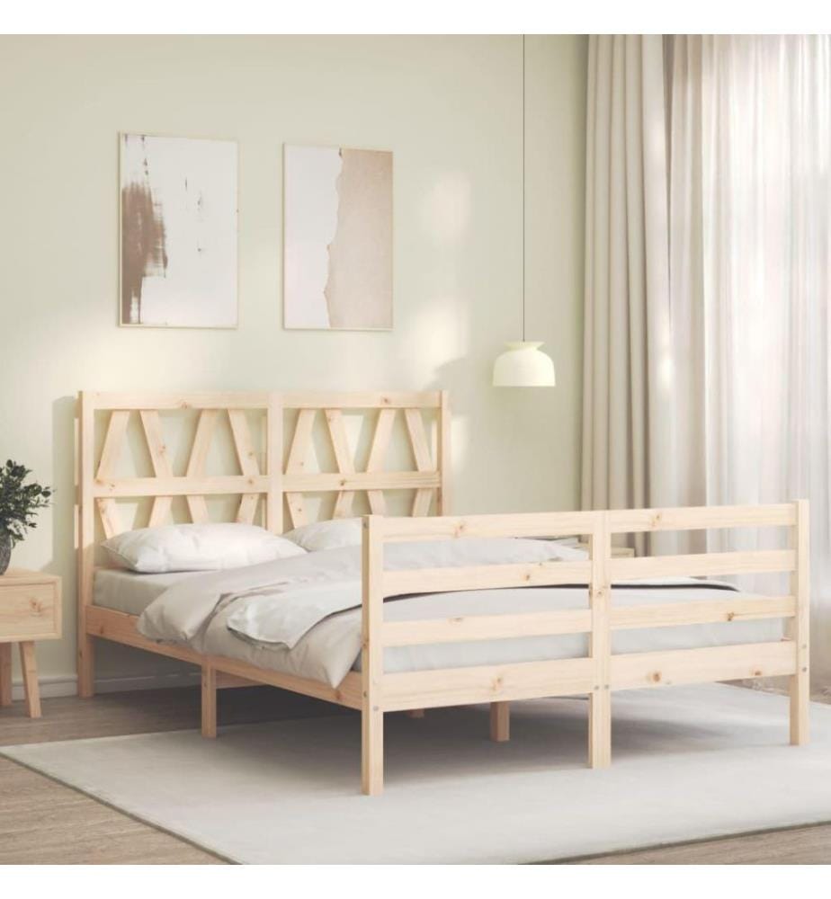 Massivholzbett mit Kopfteil 4FT Small Double