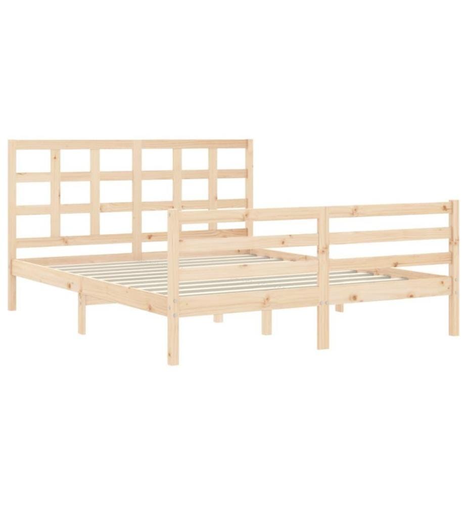 Cadre de lit avec tête de lit 160x200 cm bois massif