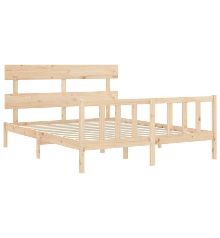 Cadre de lit avec tête de lit 160x200 cm bois massif