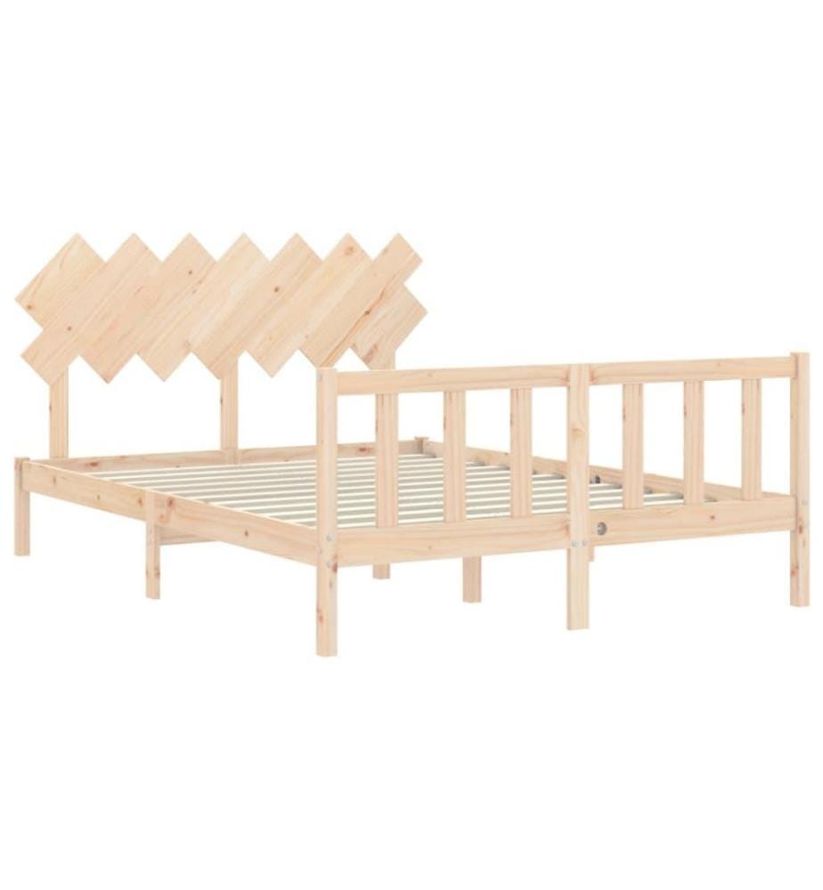 Cadre de lit avec tête de lit 140x190 cm bois massif