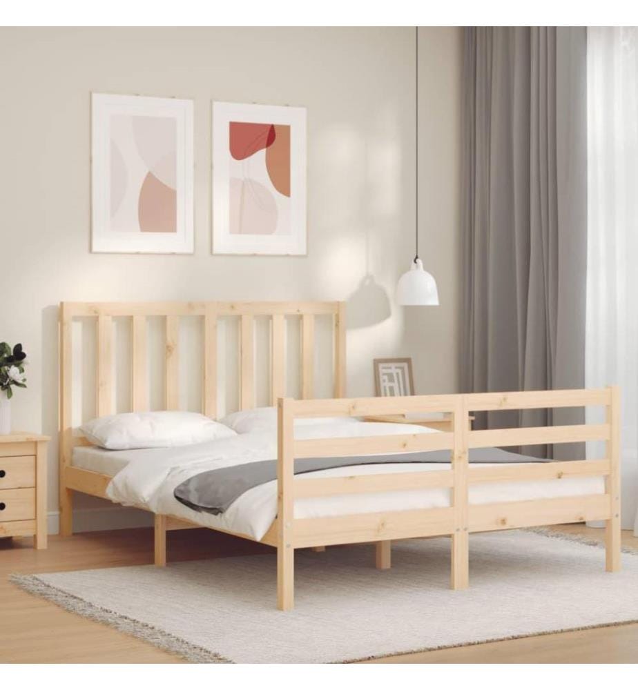 Massivholzbett mit Kopfteil 120x200 cm