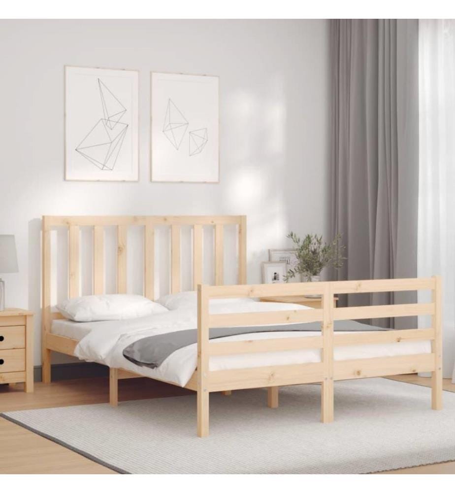 Massivholzbett mit Kopfteil 120x200 cm