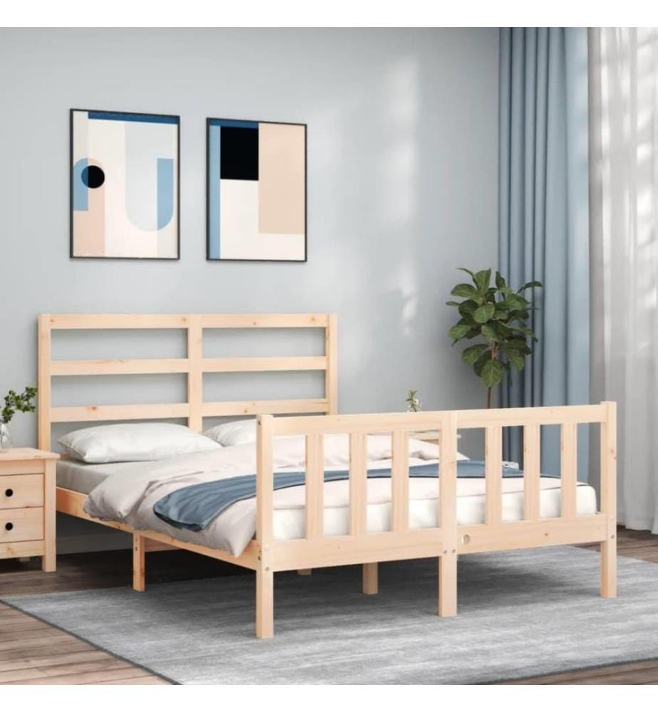 Massivholzbett mit Kopfteil 4FT Small Double