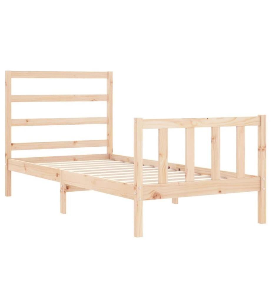 Cadre de lit avec tête de lit 90x200 cm bois massif