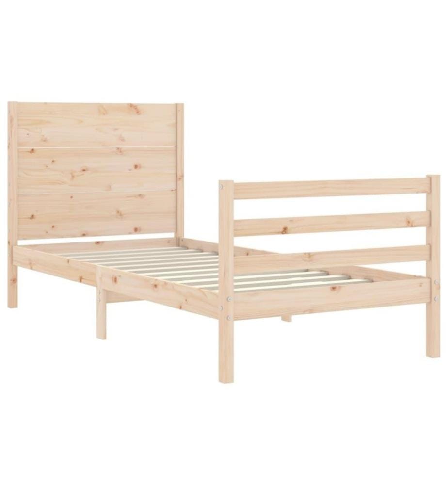 Cadre de lit avec tête de lit 90x200 cm bois massif
