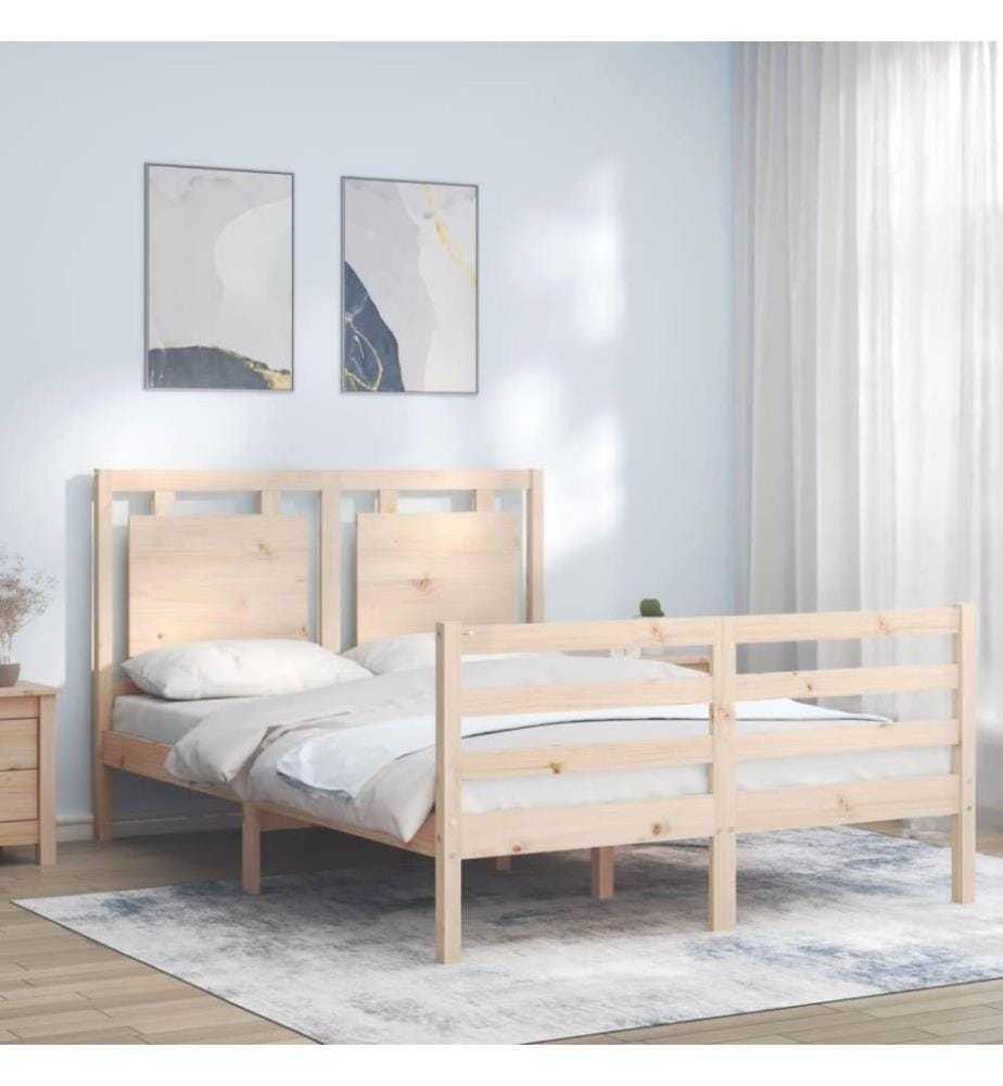 Massivholzbett mit Kopfteil 4FT Small Double