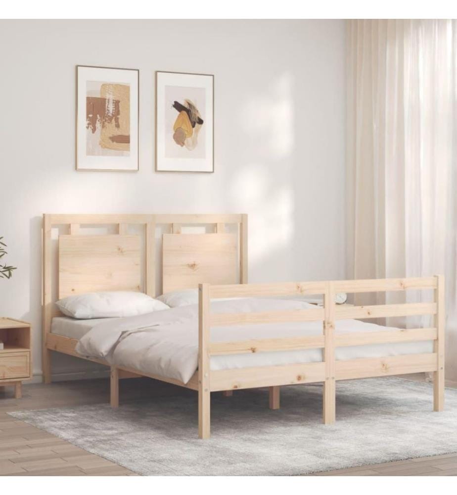 Massivholzbett mit Kopfteil 4FT Small Double