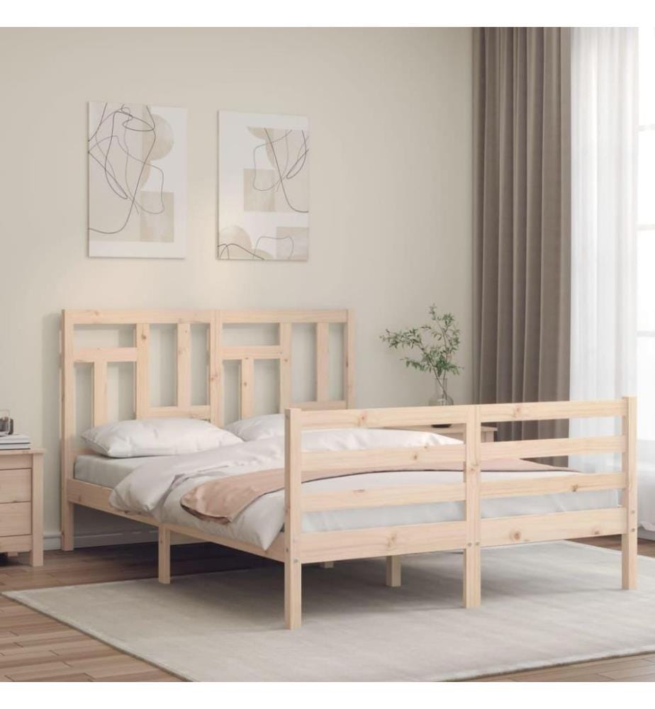 Massivholzbett mit Kopfteil 120x200 cm