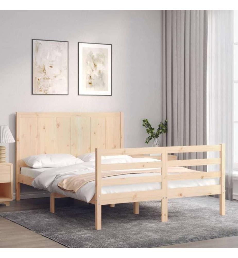 Massivholzbett mit Kopfteil 120x200 cm