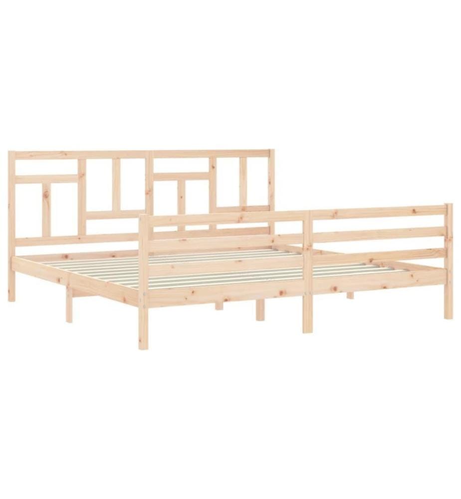 Cadre de lit avec tête de lit 200x200 cm bois massif