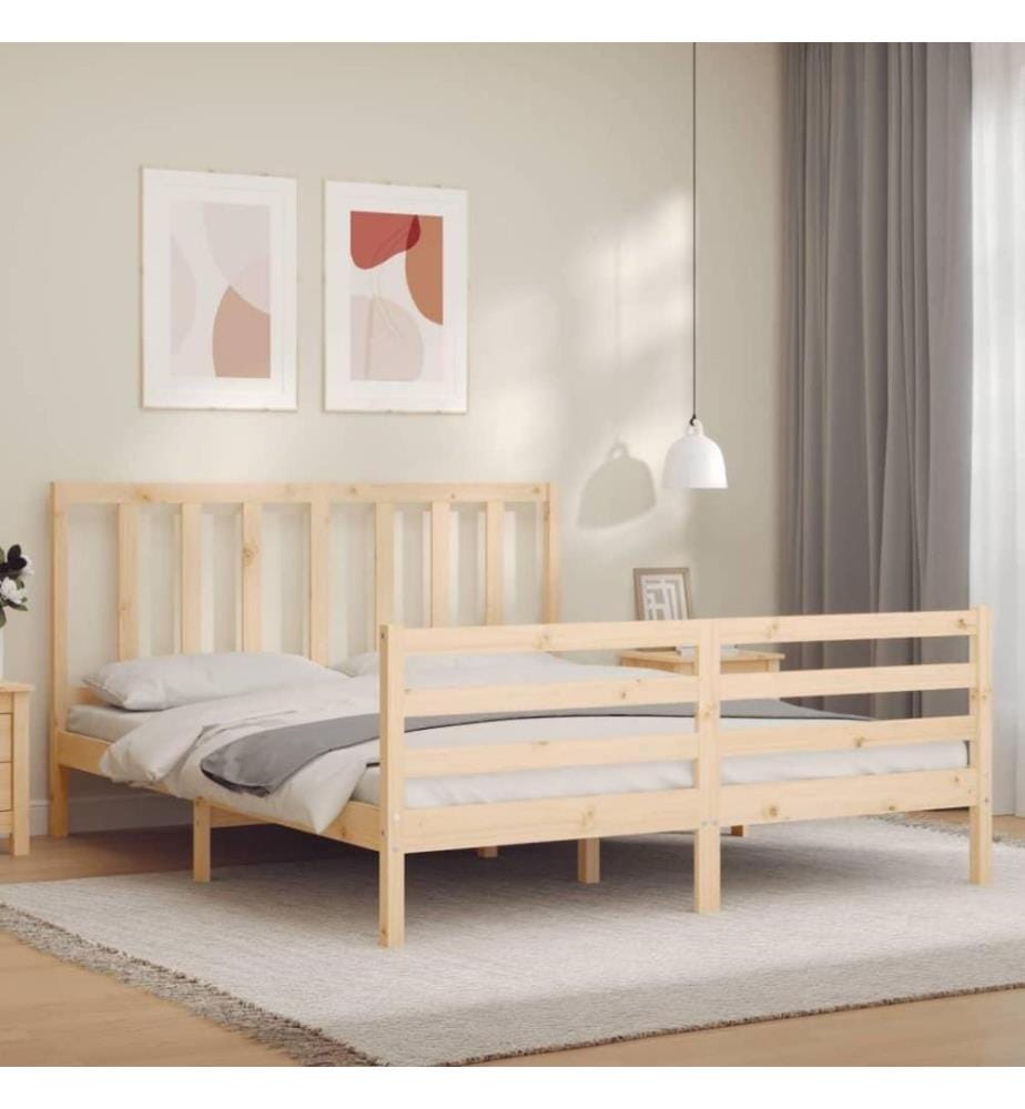 Massivholzbett mit Kopfteil 5FT King Size
