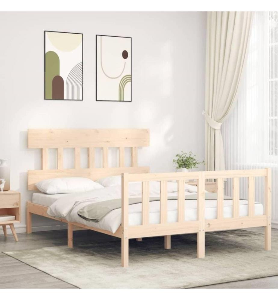 Massivholzbett mit Kopfteil 4FT Small Double