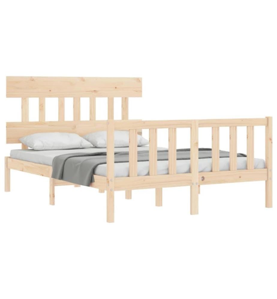 Massivholzbett mit Kopfteil 4FT Small Double