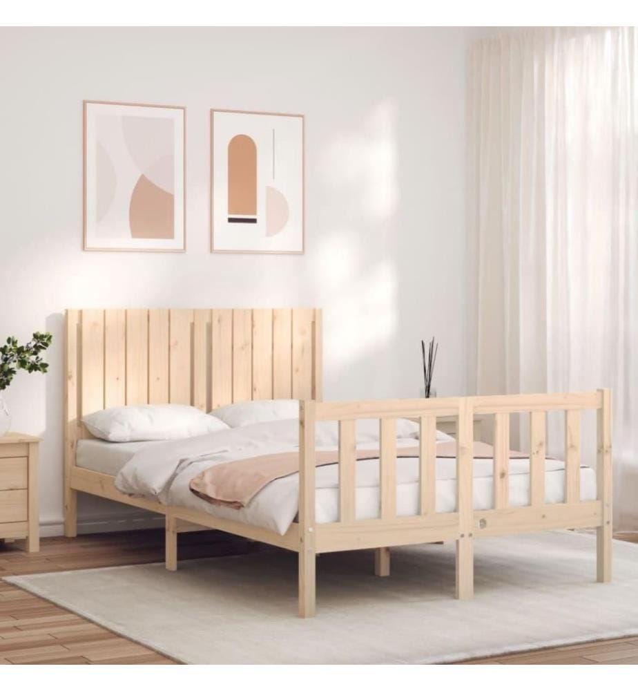 Cadre de lit avec tête de lit 120x200 cm bois massif