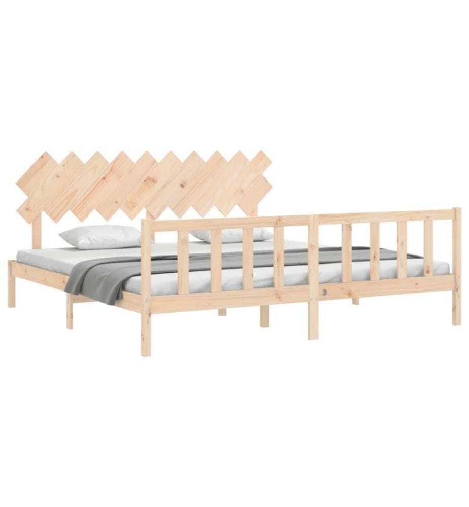 Cadre de lit avec tête de lit 200x200 cm bois massif