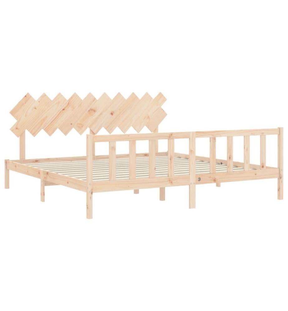 Cadre de lit avec tête de lit 200x200 cm bois massif