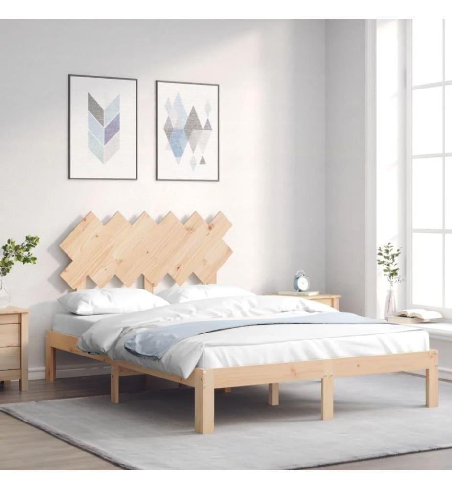 Massivholzbett mit Kopfteil 120x200 cm