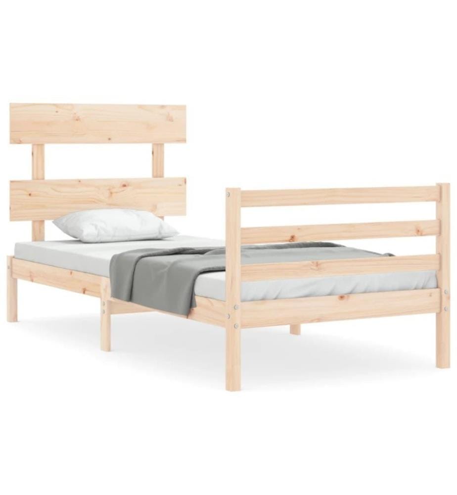 Massivholzbett mit Kopfteil 3FT Single