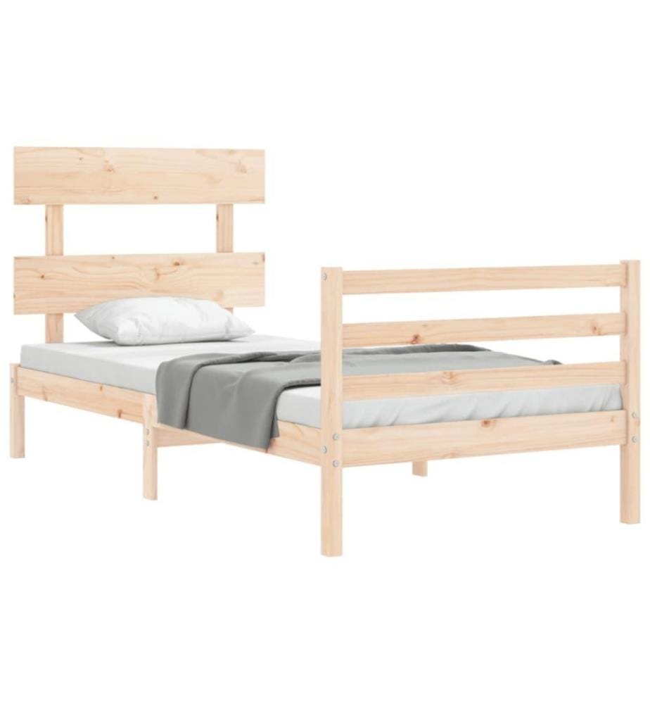 Massivholzbett mit Kopfteil 3FT Single