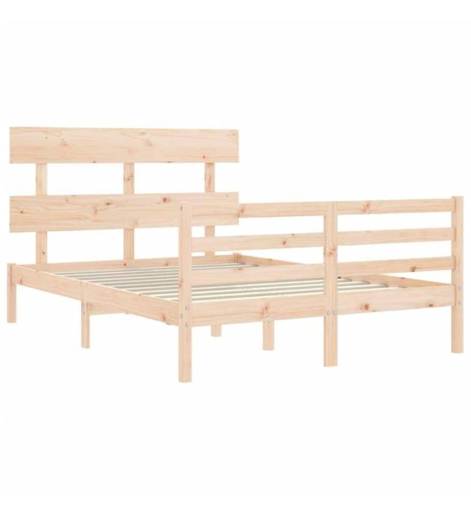 Cadre de lit avec tête de lit 140x200 cm bois massif