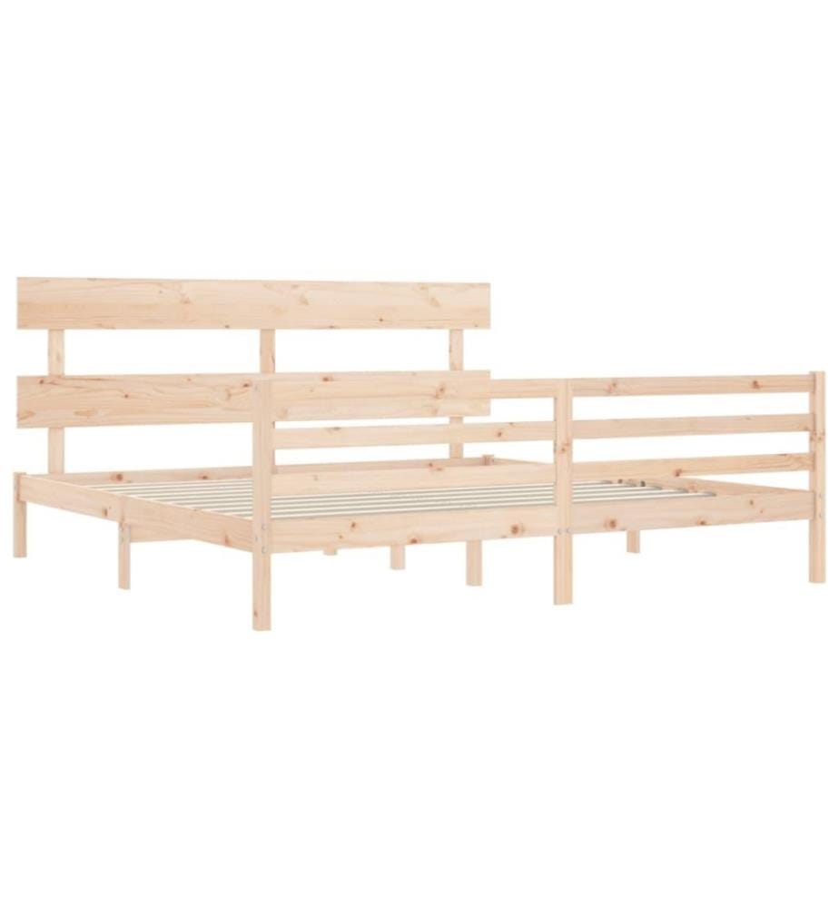 Cadre de lit avec tête de lit 200x200 cm bois massif
