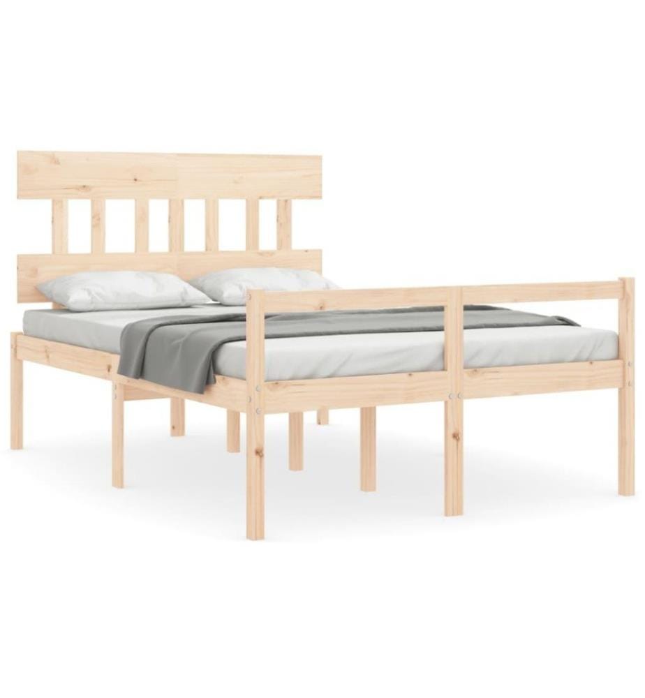 Cadre de lit avec tête de lit 140x190 cm bois massif