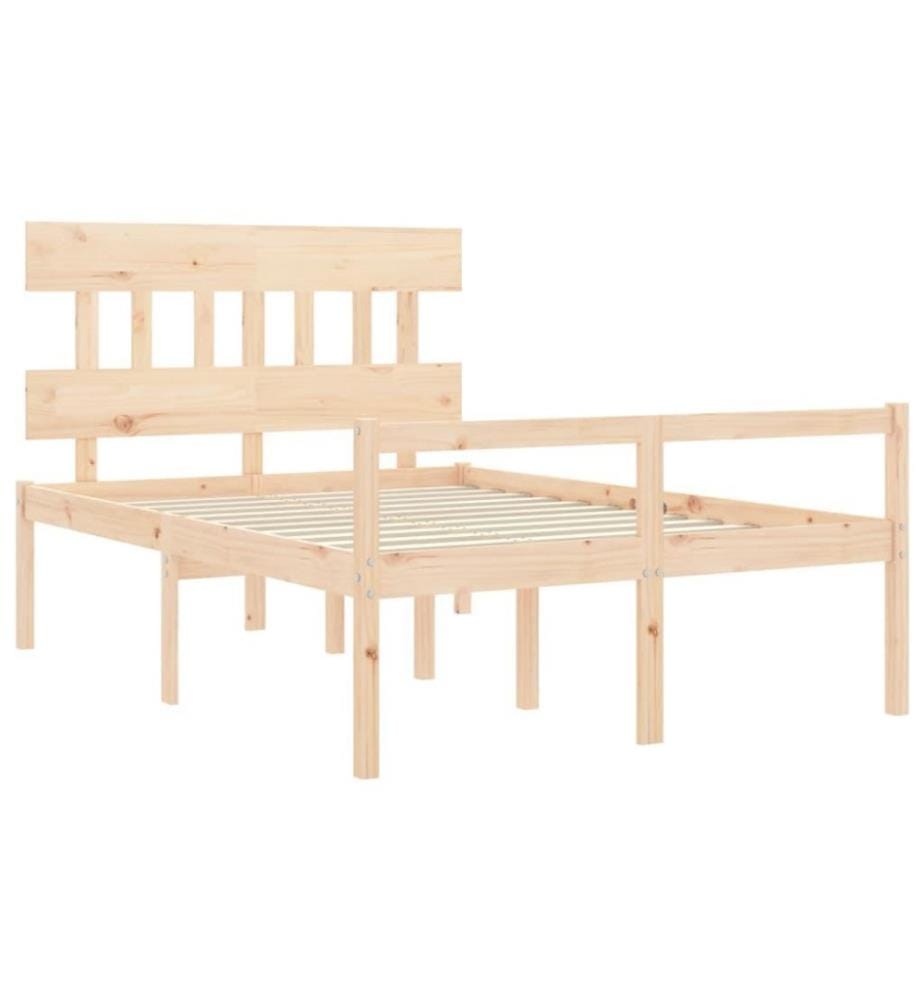 Cadre de lit avec tête de lit 140x190 cm bois massif