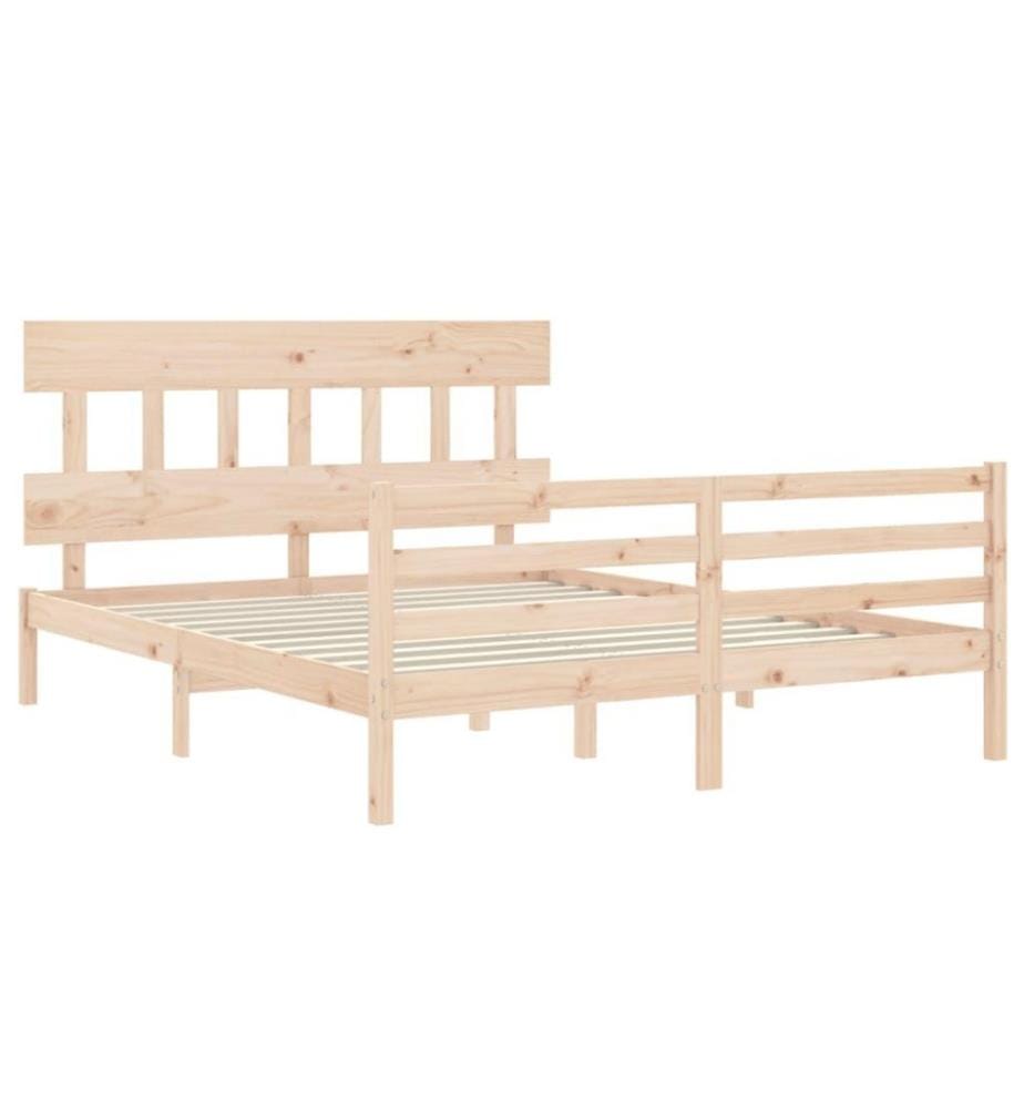 Cadre de lit avec tête de lit 160x200 cm bois massif