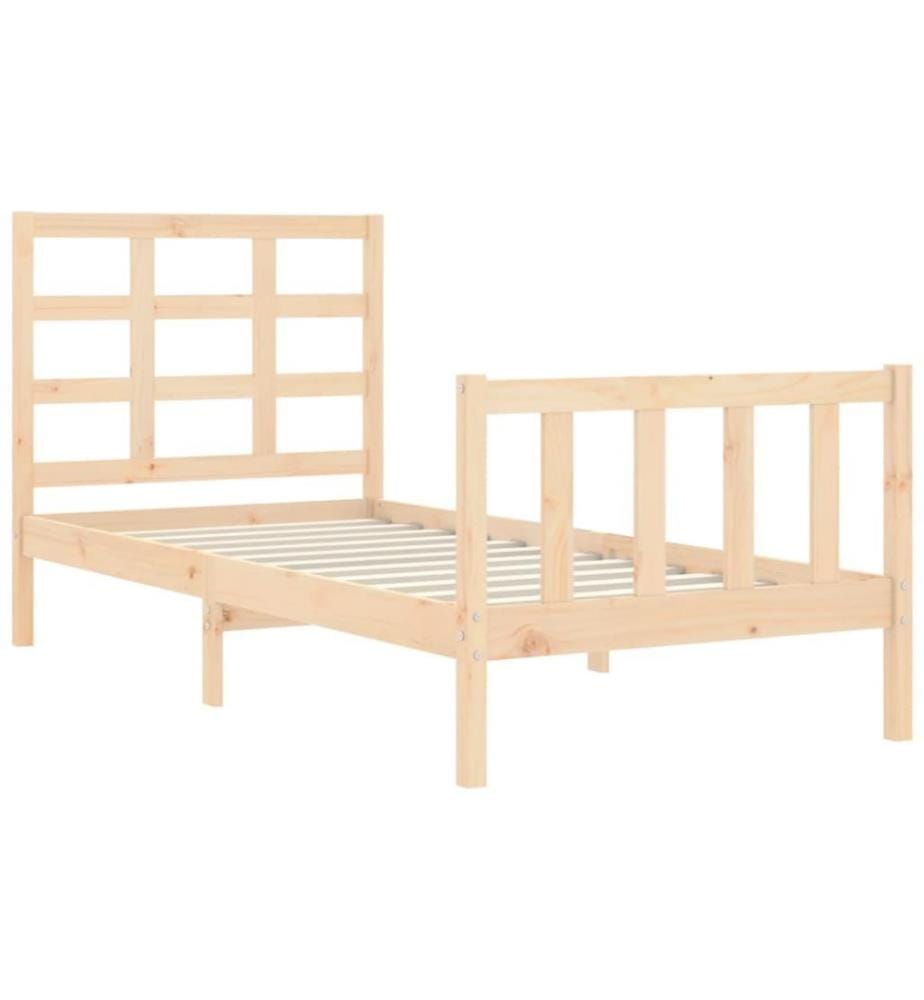 Cadre de lit avec tête de lit 90x190 cm bois massif