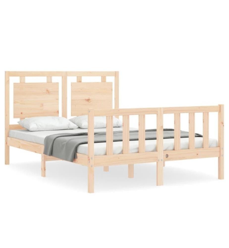 Massivholzbett mit Kopfteil 4FT Small Double