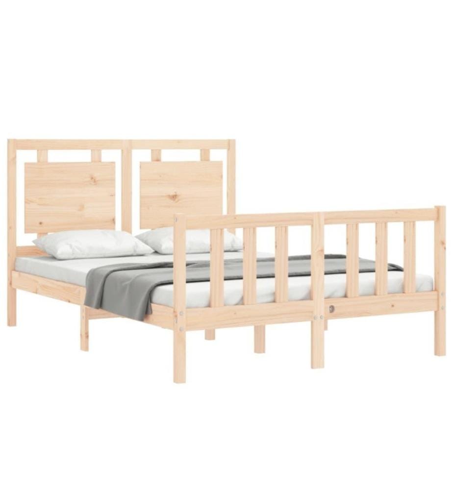 Cadre de lit avec tête de lit 140x200 cm bois massif