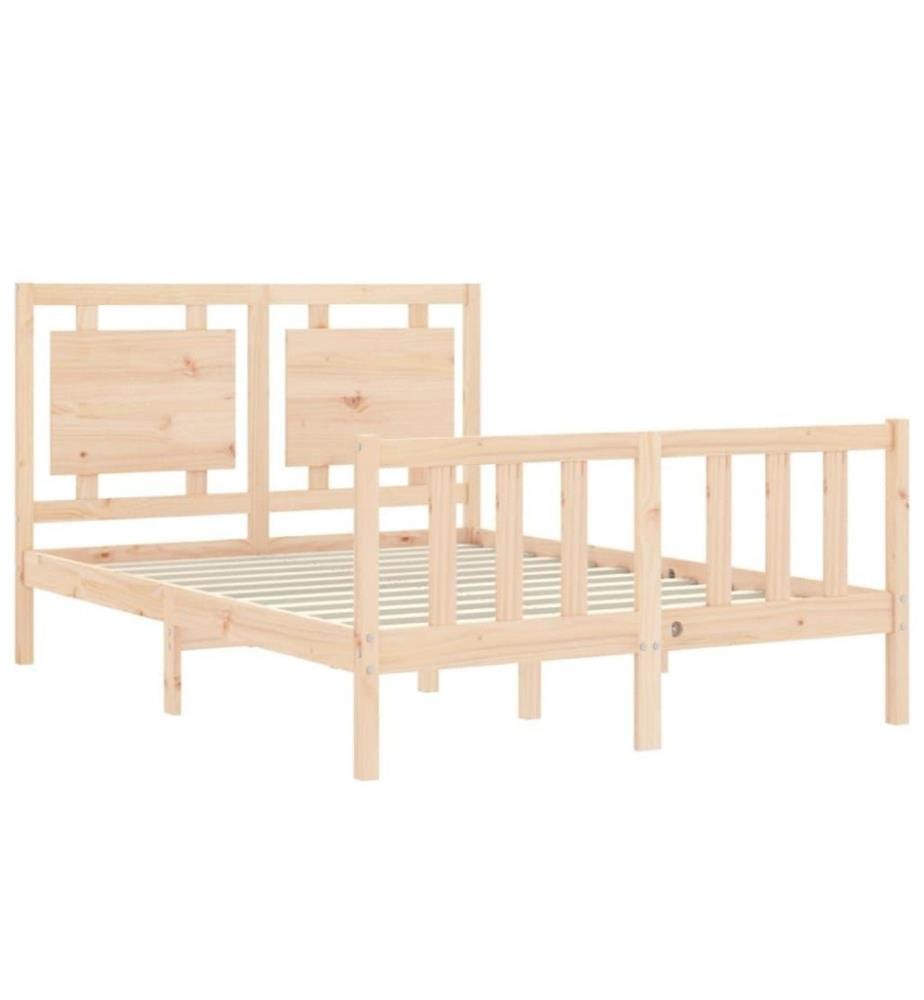 Cadre de lit avec tête de lit 140x200 cm bois massif