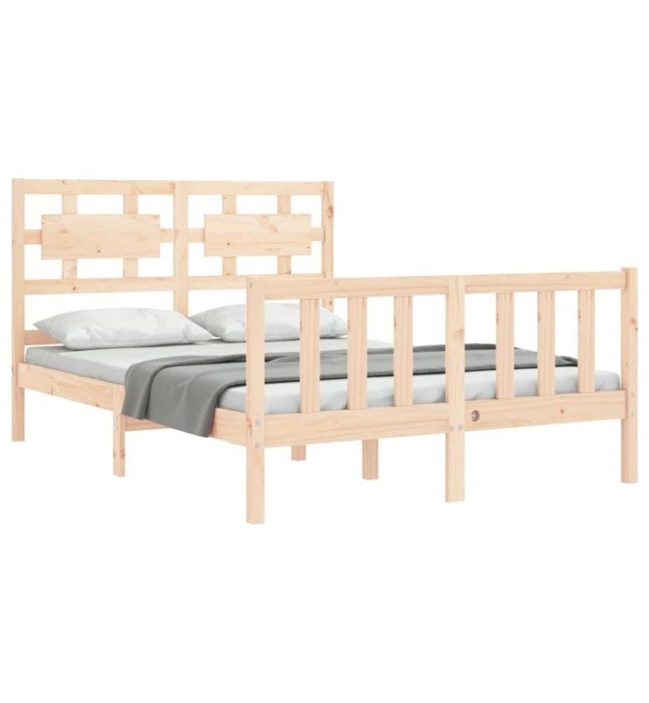 Massivholzbett mit Kopfteil 4FT Small Double