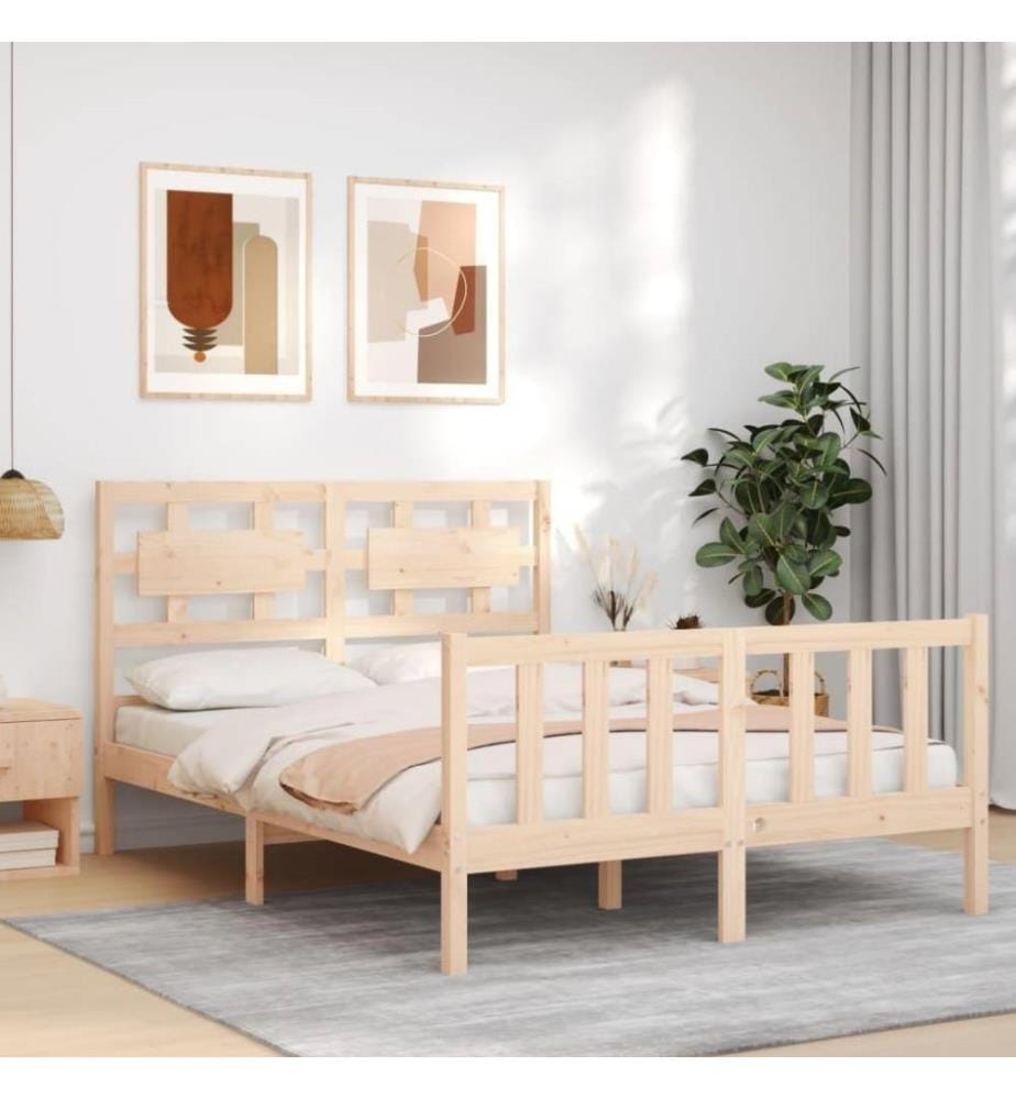 Massivholzbett mit Kopfteil 4FT Small Double