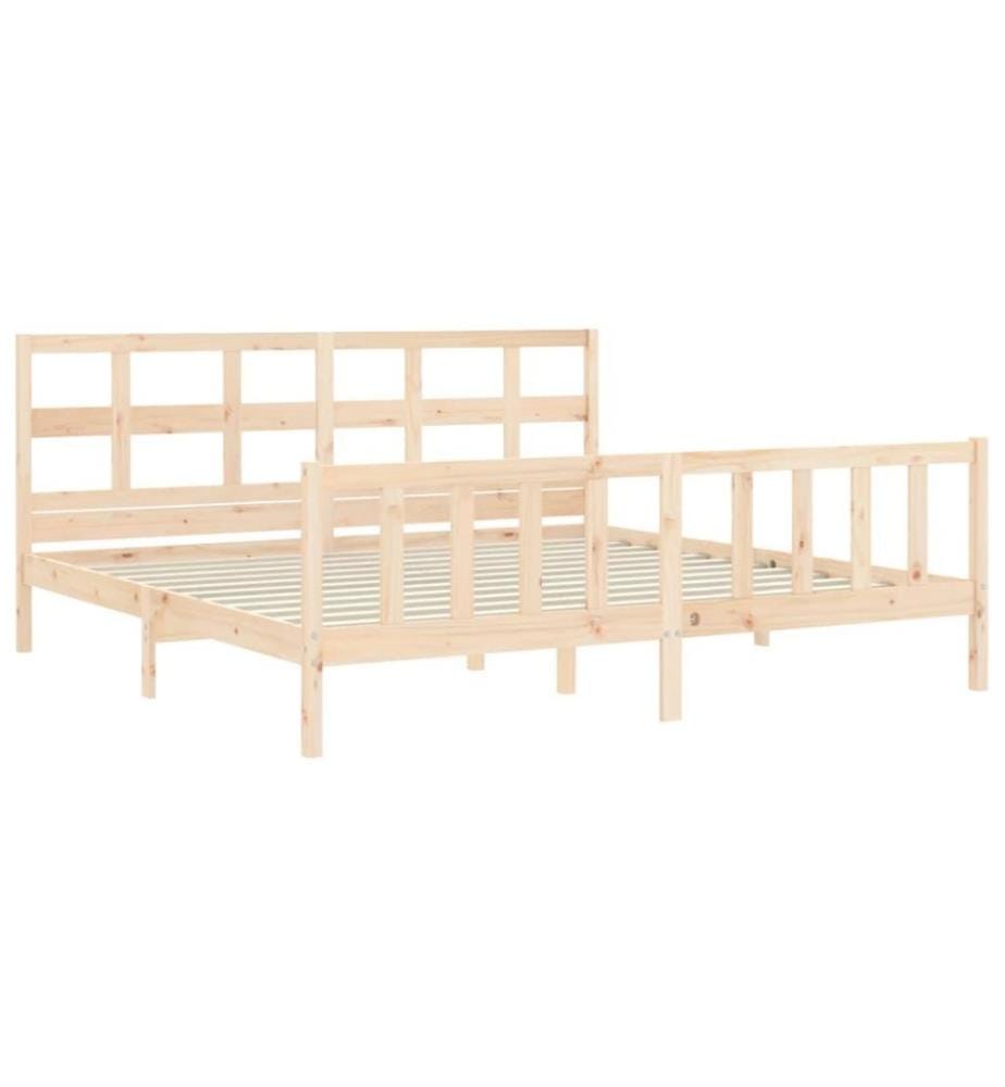 Cadre de lit avec tête de lit 200x200 cm bois massif