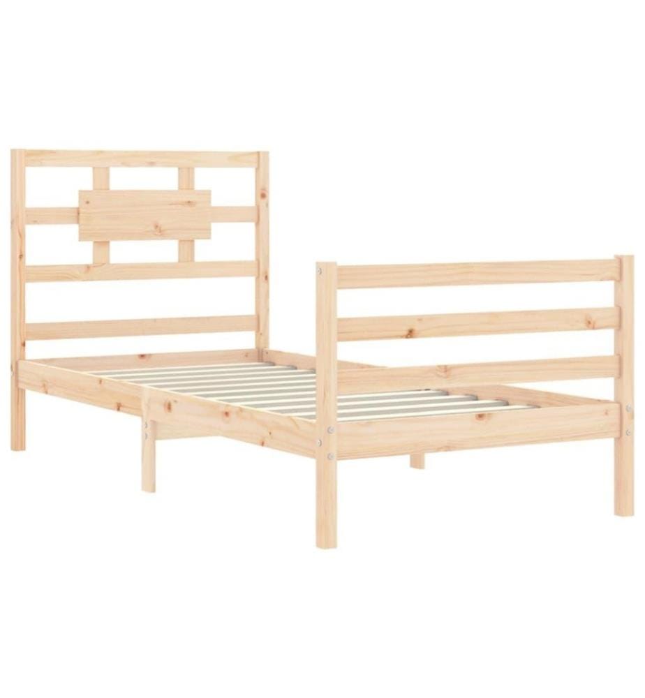 Cadre de lit avec tête de lit simple bois massif