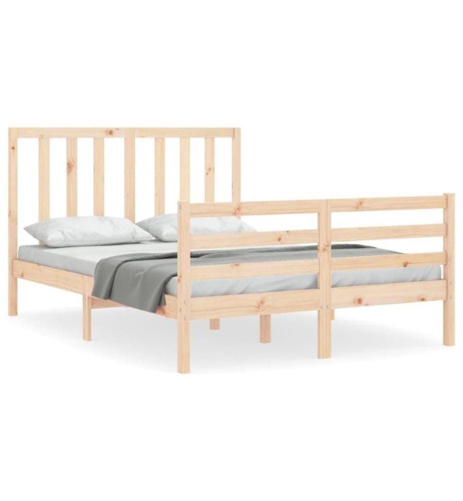 Massivholzbett mit Kopfteil 4FT6 Double