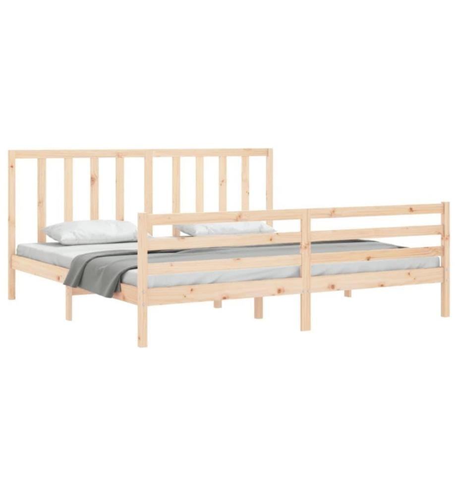 Cadre de lit avec tête de lit 200x200 cm bois massif