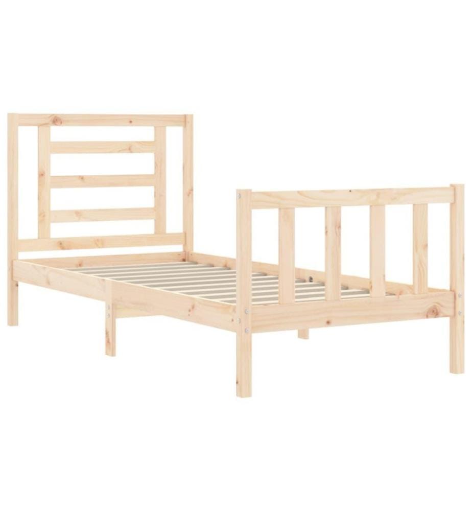 Cadre de lit avec tête de lit 90x200 cm bois massif