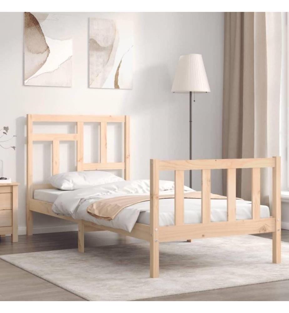 Massivholzbett mit Kopfteil 3FT Single