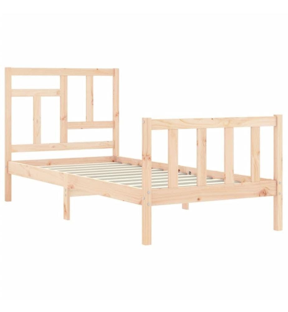 Cadre de lit avec tête de lit 90x200 cm bois massif