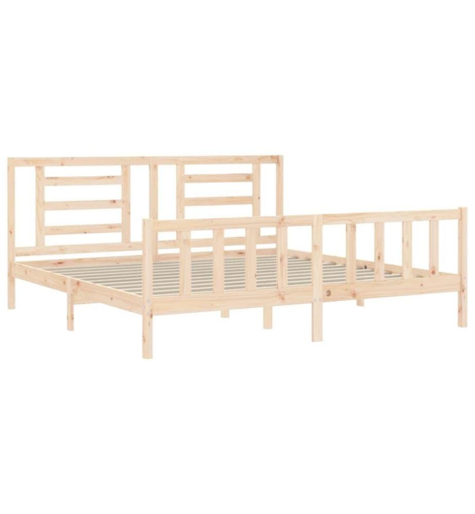 Cadre de lit avec tête de lit 200x200 cm bois massif